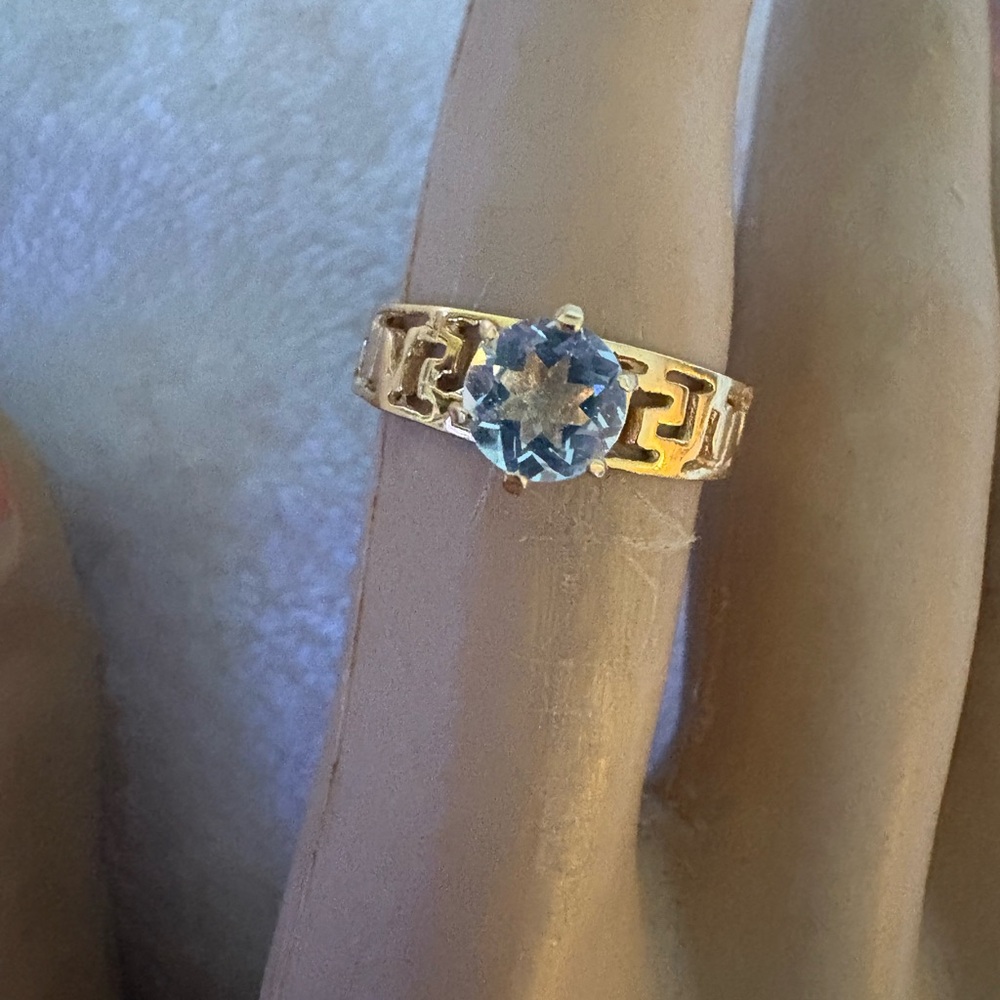 Gold and Blue Gemstone Ring